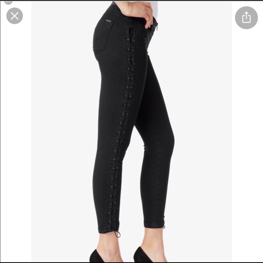 Hudson Raven Lace Up Super Skinny
